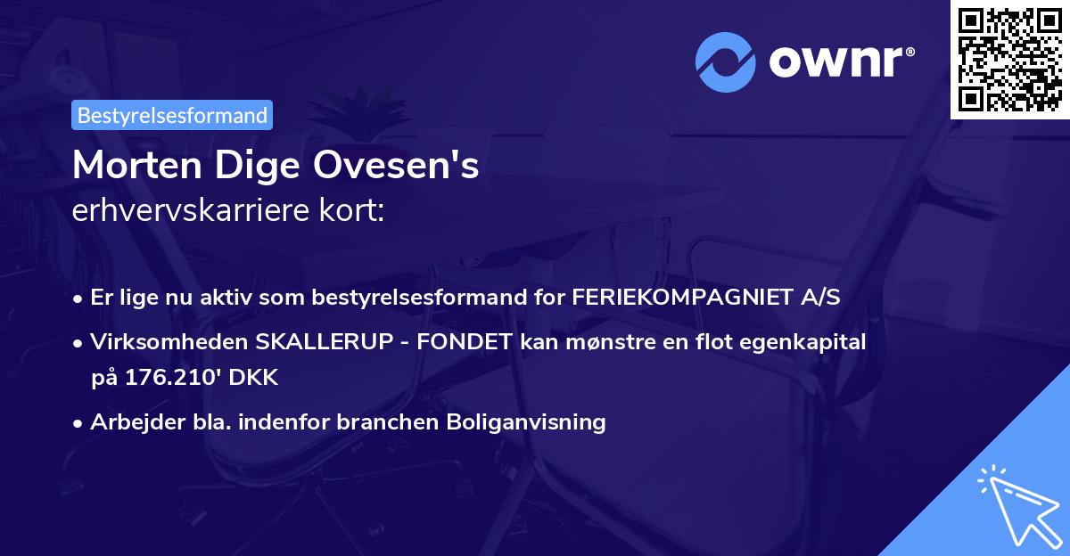 Morten Dige Ovesen's erhvervskarriere kort
