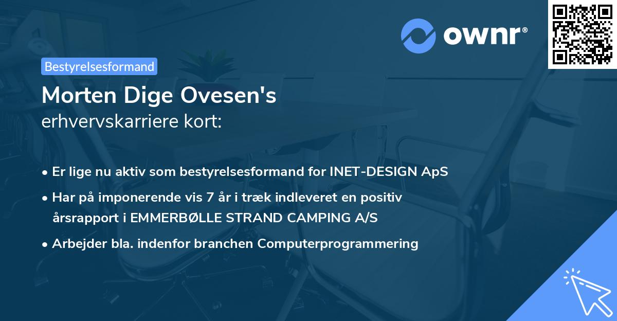 Morten Dige Ovesen's erhvervskarriere kort