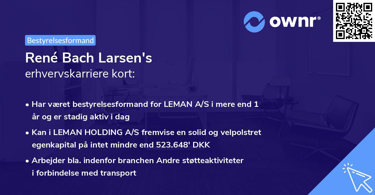 René Bach Larsen's erhvervskarriere kort