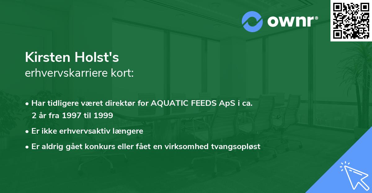 Kirsten Holst's erhvervskarriere kort