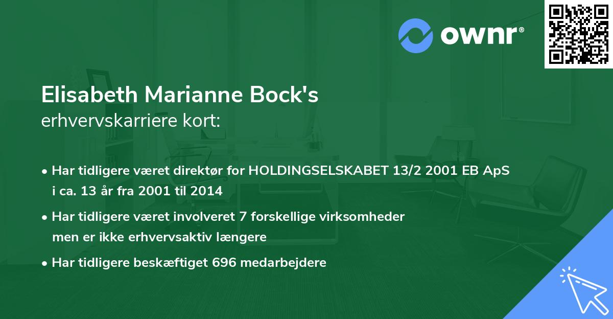 Elisabeth Marianne Bock's erhvervskarriere kort