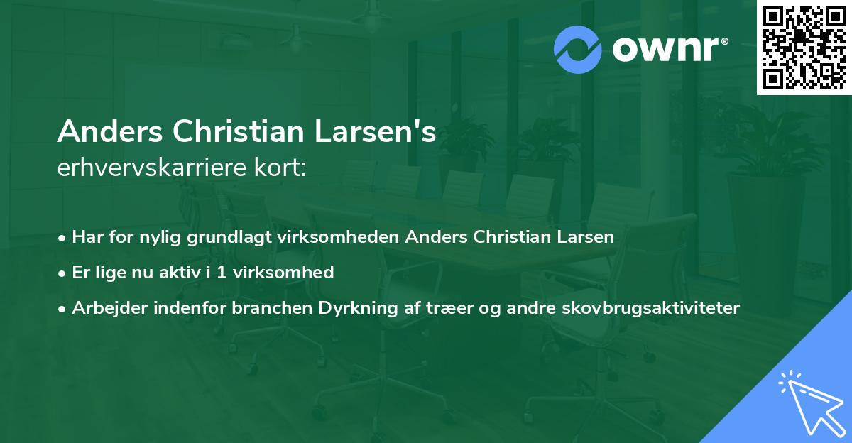 Anders Christian Larsen's erhvervskarriere kort