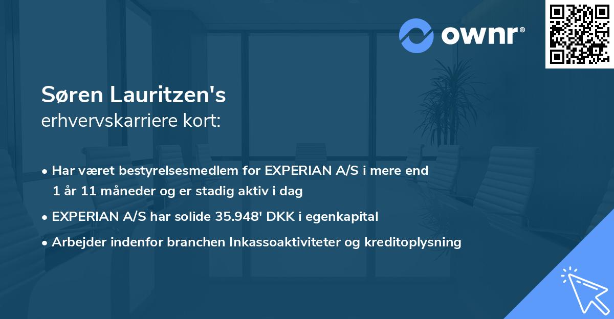 Søren Lauritzen's erhvervskarriere kort