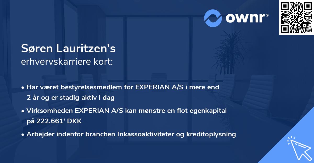 Søren Lauritzen's erhvervskarriere kort