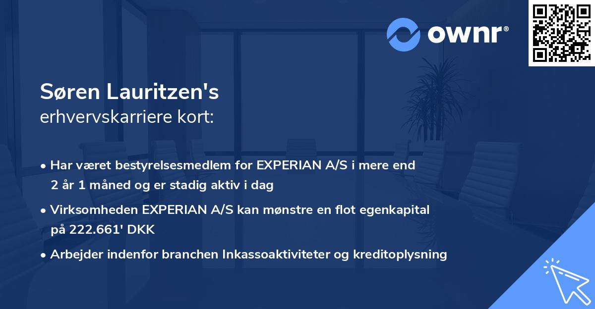 Søren Lauritzen's erhvervskarriere kort