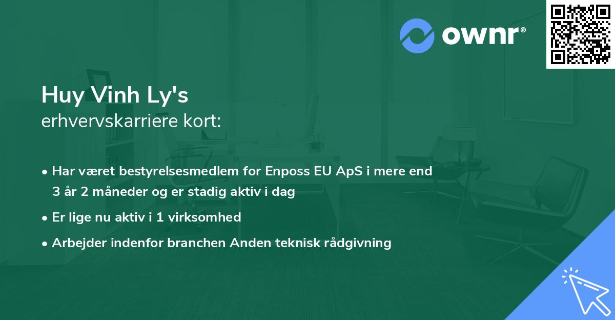 Huy Vinh Ly's erhvervskarriere kort