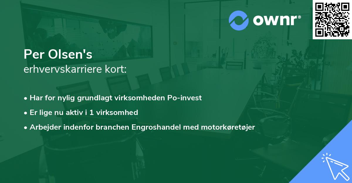 Per Olsen's erhvervskarriere kort