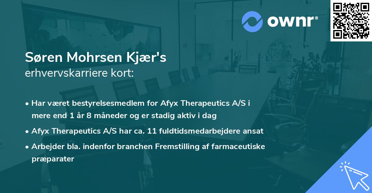 Søren Mohrsen Kjær's erhvervskarriere kort