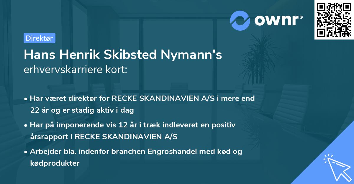 Hans Henrik Skibsted Nymann's erhvervskarriere kort