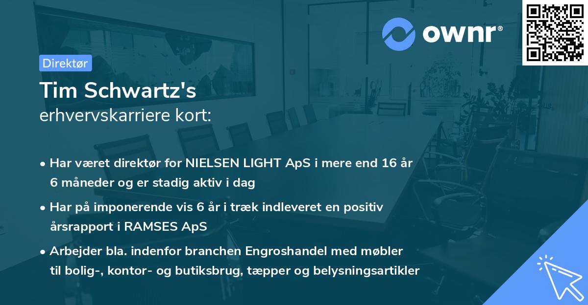 Tim Schwartz's erhvervskarriere kort