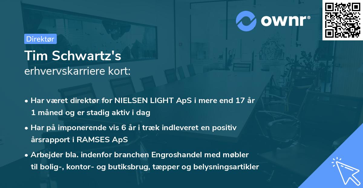 Tim Schwartz's erhvervskarriere kort