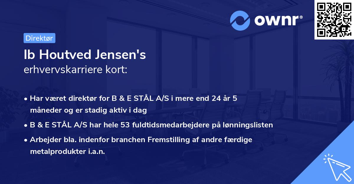 Ib Houtved Jensen's erhvervskarriere kort