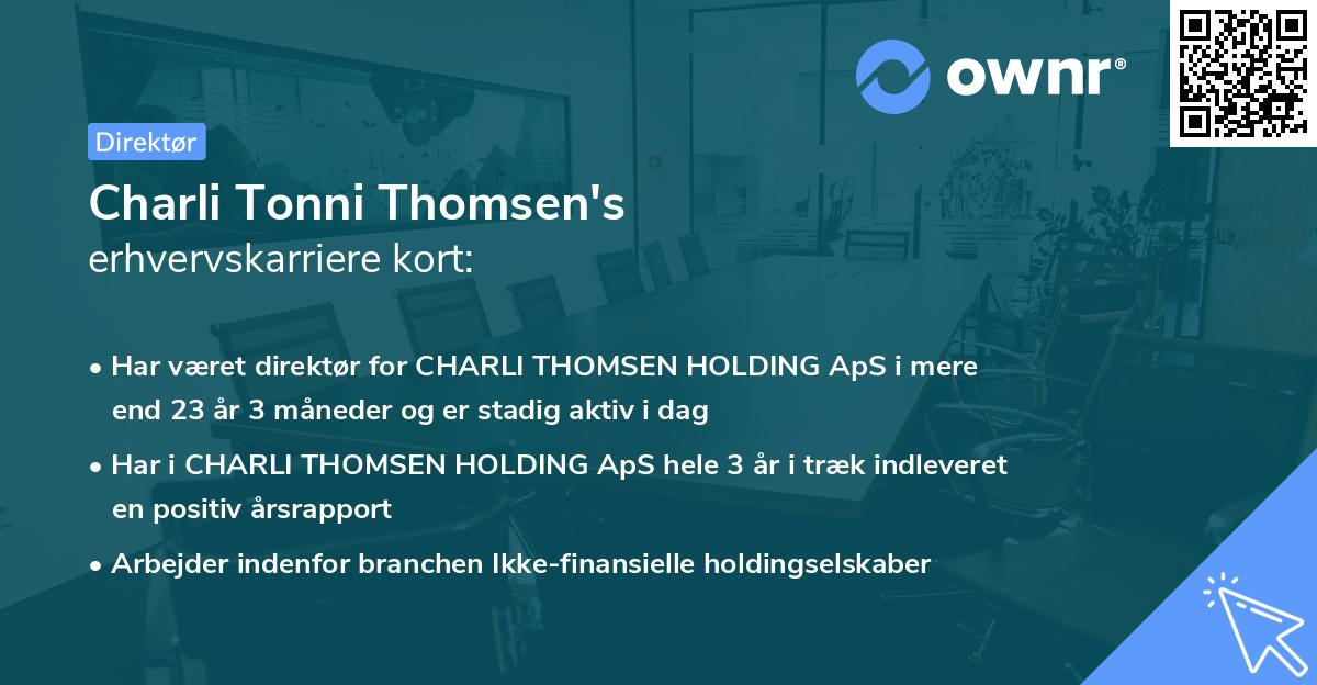 Charli Tonni Thomsen's erhvervskarriere kort