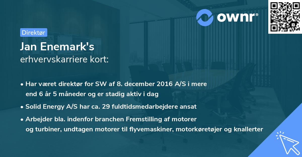 Jan Enemark's erhvervskarriere kort