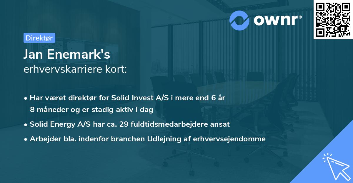 Jan Enemark's erhvervskarriere kort