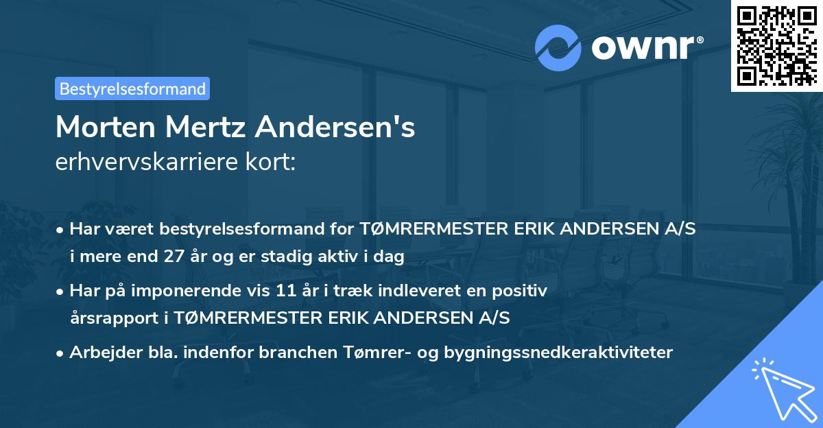 Morten Mertz Andersen's erhvervskarriere kort