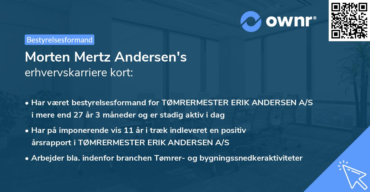 Morten Mertz Andersen's erhvervskarriere kort