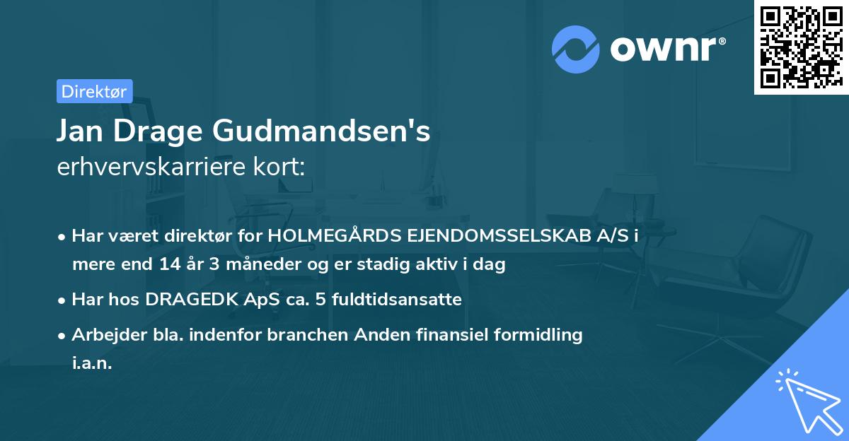 Jan Drage Gudmandsen's erhvervskarriere kort