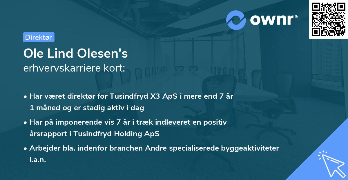 Ole Lind Olesen's erhvervskarriere kort