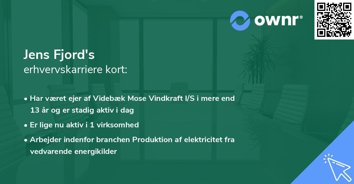 Jens Fjord's erhvervskarriere kort