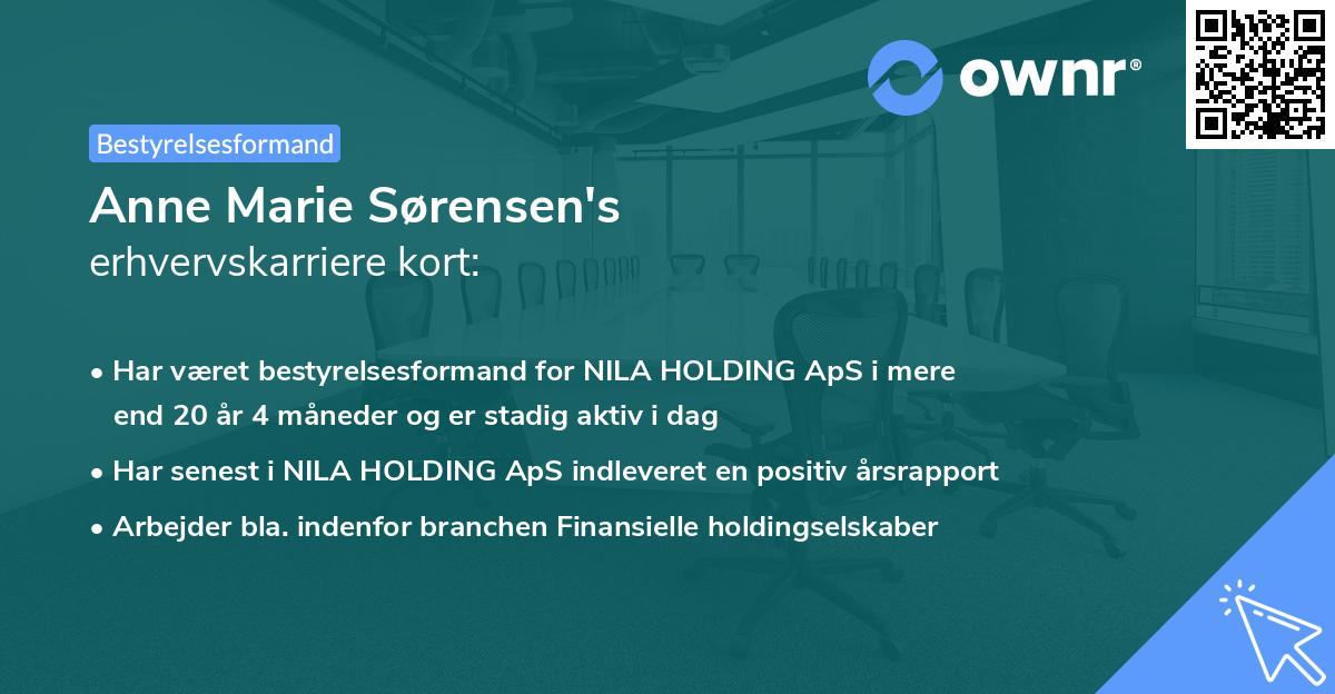 Anne Marie Sørensen's erhvervskarriere kort