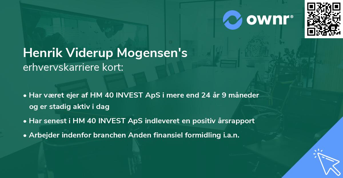 Henrik Viderup Mogensen's erhvervskarriere kort