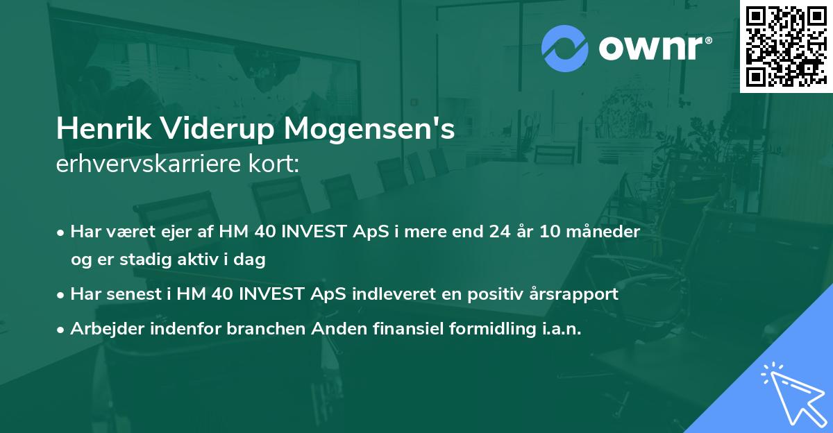 Henrik Viderup Mogensen's erhvervskarriere kort