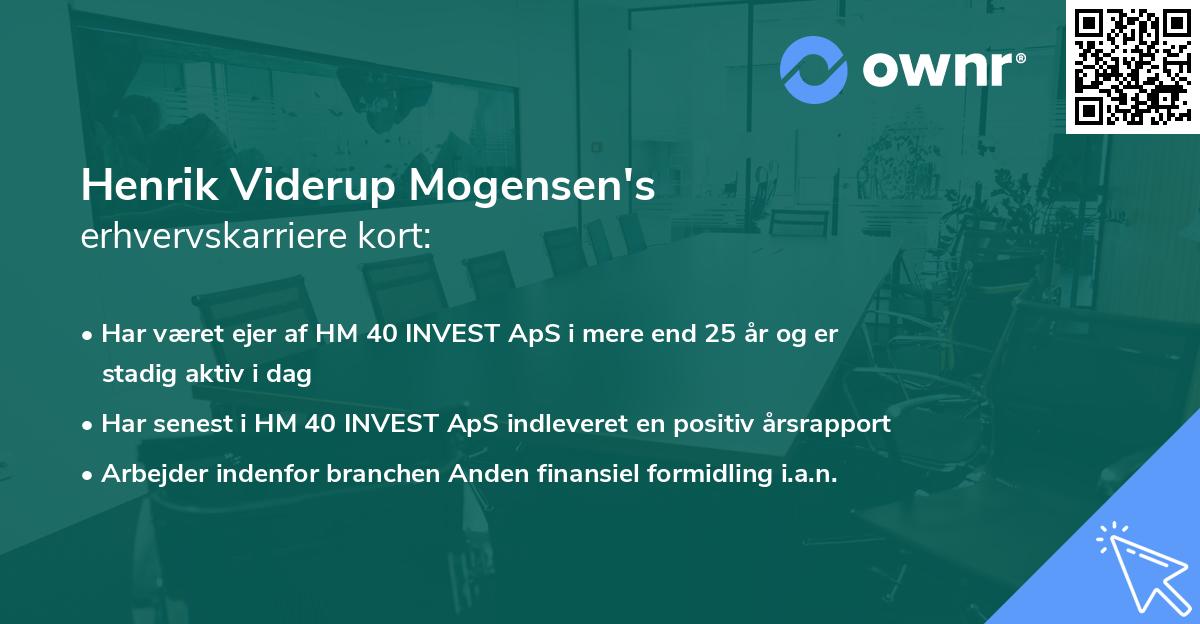Henrik Viderup Mogensen's erhvervskarriere kort