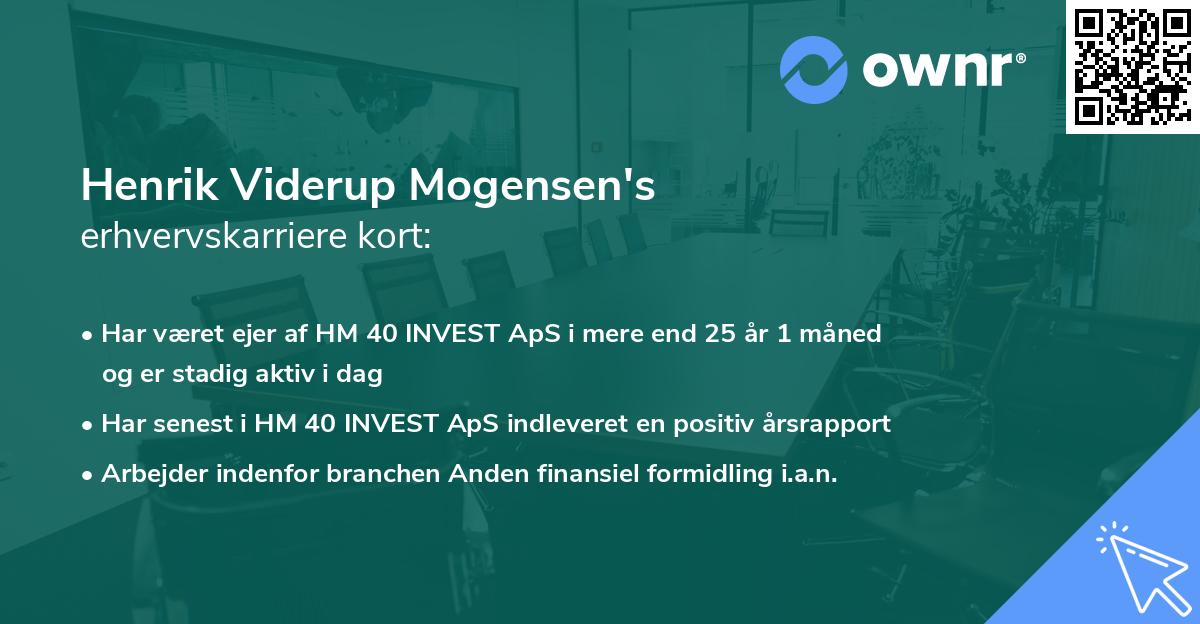 Henrik Viderup Mogensen's erhvervskarriere kort