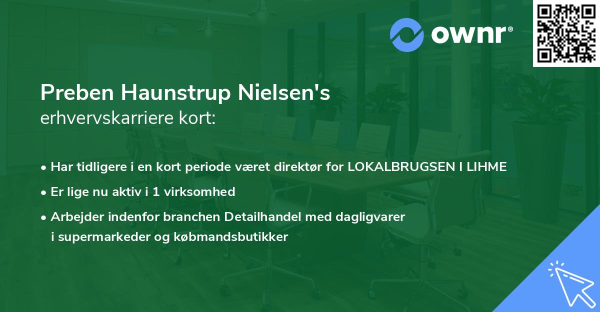 Preben Haunstrup Nielsen's erhvervskarriere kort