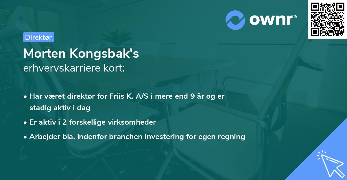 Morten Kongsbak's erhvervskarriere kort