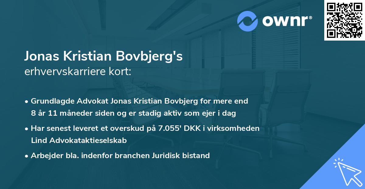 Jonas Kristian Bovbjerg's erhvervskarriere kort