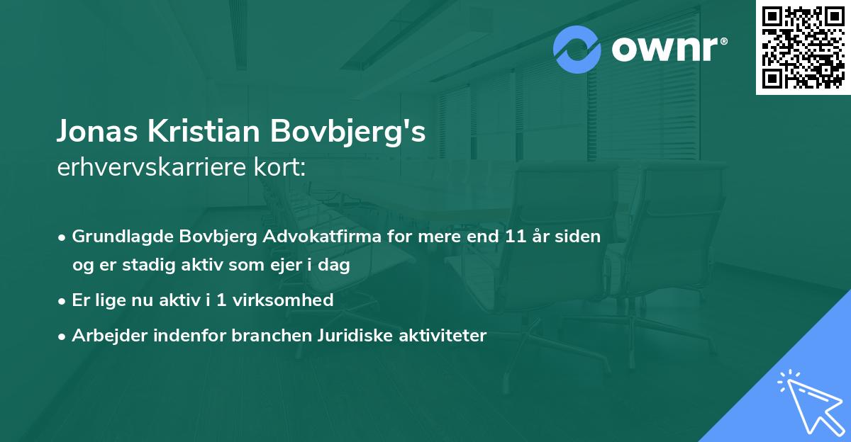 Jonas Kristian Bovbjerg's erhvervskarriere kort