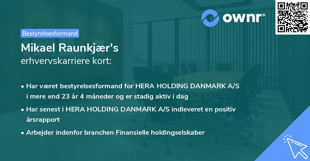 Mikael Raunkjær's erhvervskarriere kort