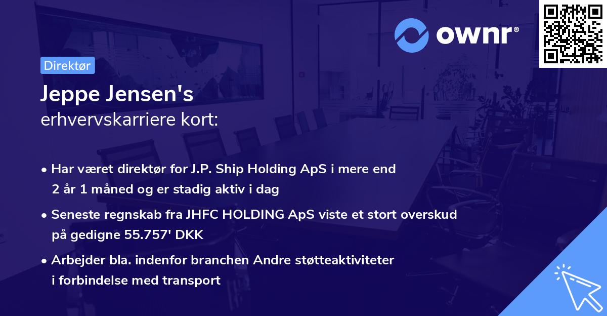 Jeppe Jensen's erhvervskarriere kort