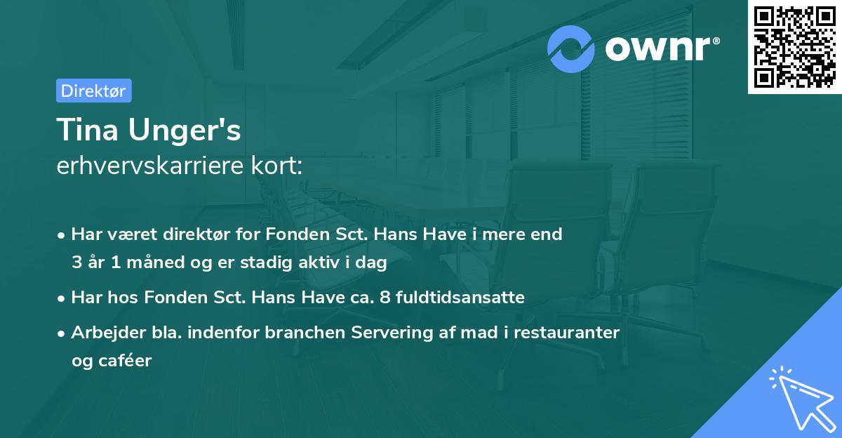 Tina Unger's erhvervskarriere kort