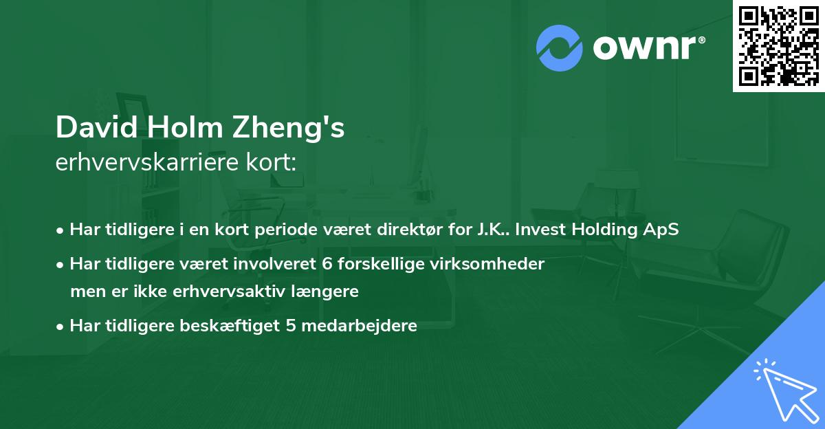 David Holm Zheng's erhvervskarriere kort