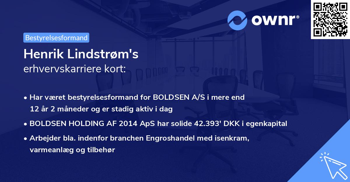 Henrik Lindstrøm's erhvervskarriere kort