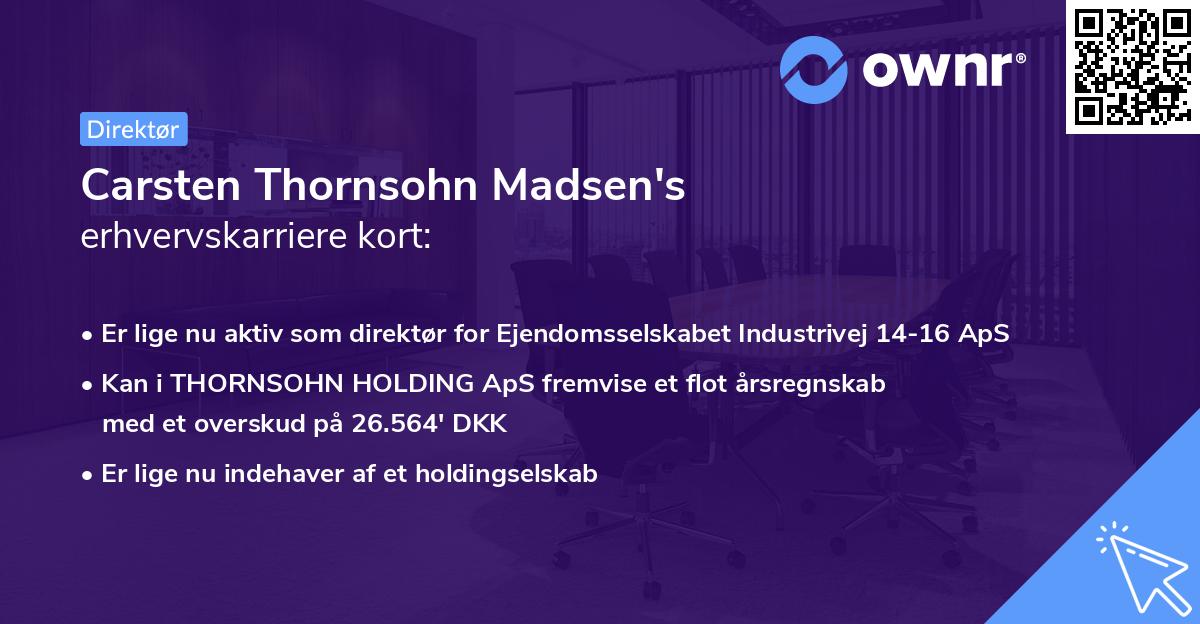 Carsten Thornsohn Madsen's erhvervskarriere kort