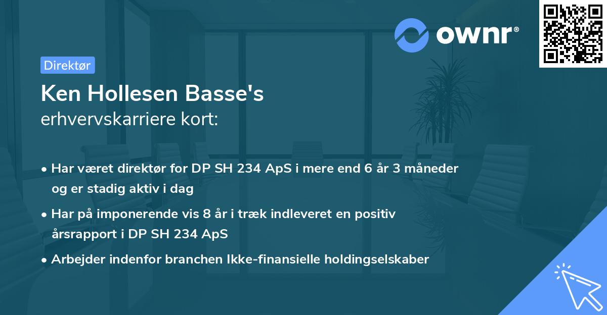 Ken Hollesen Basse's erhvervskarriere kort