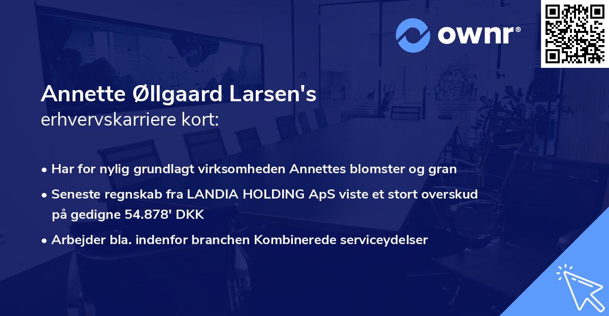 Annette Øllgaard Larsen's erhvervskarriere kort