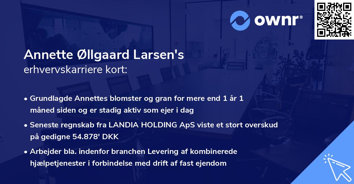 Annette Øllgaard Larsen's erhvervskarriere kort