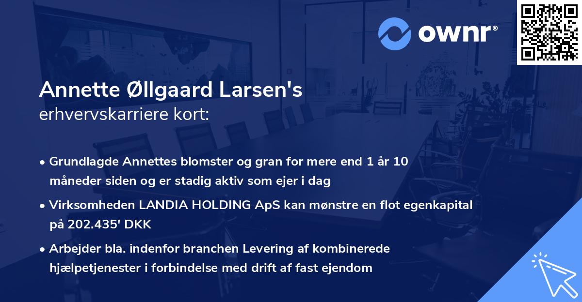 Annette Øllgaard Larsen's erhvervskarriere kort