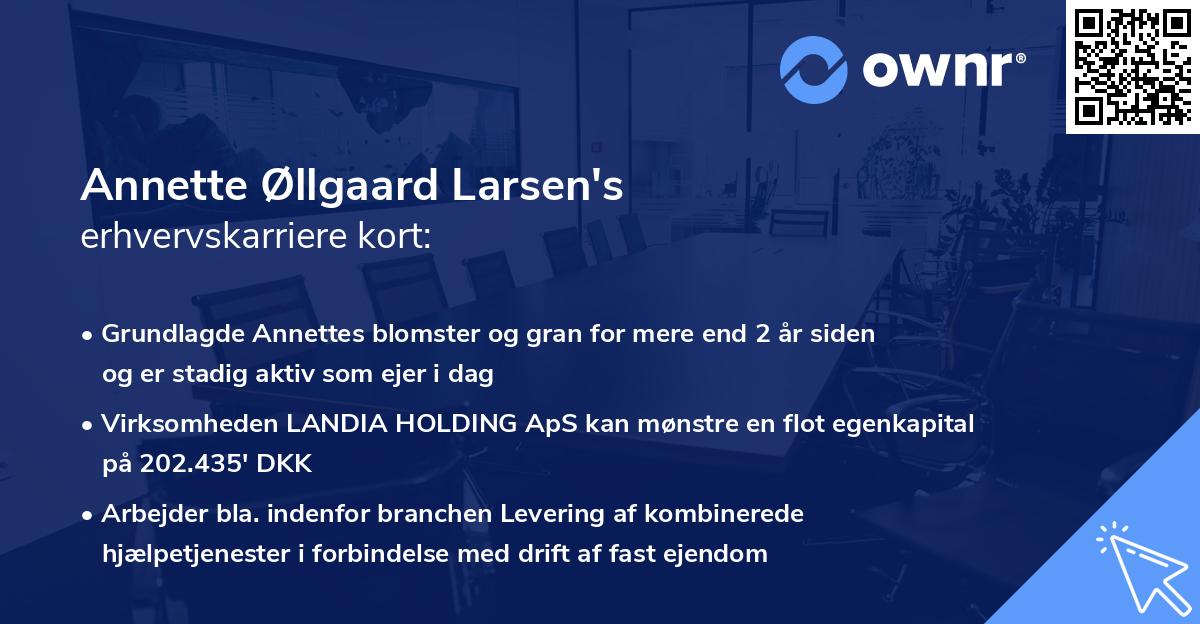 Annette Øllgaard Larsen's erhvervskarriere kort
