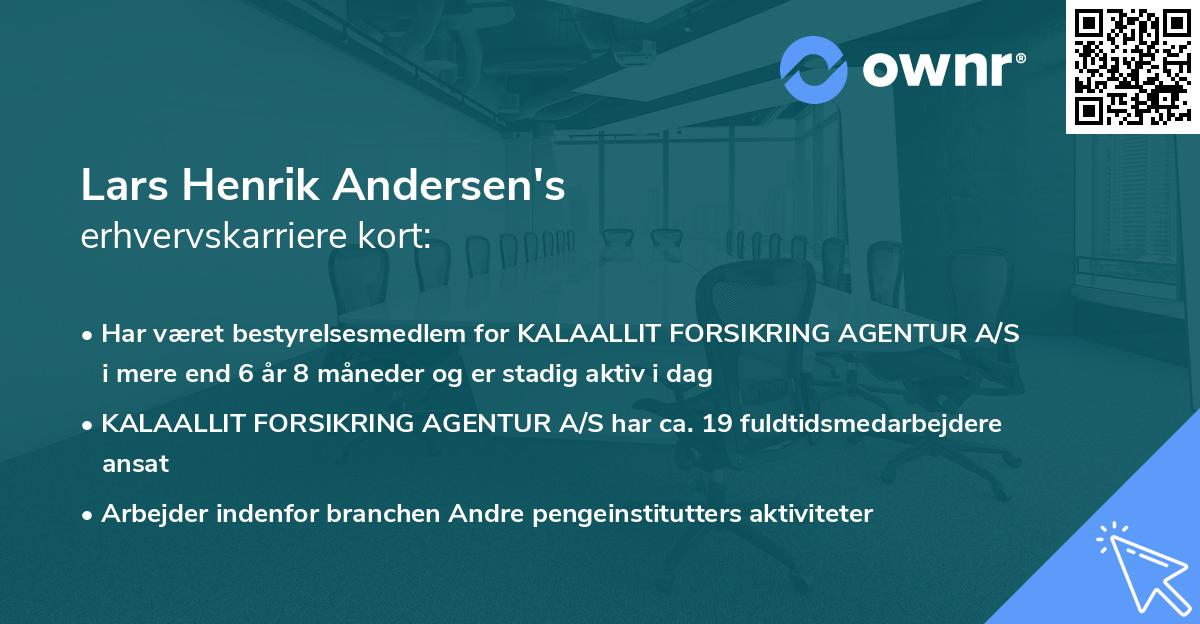Lars Henrik Andersen's erhvervskarriere kort