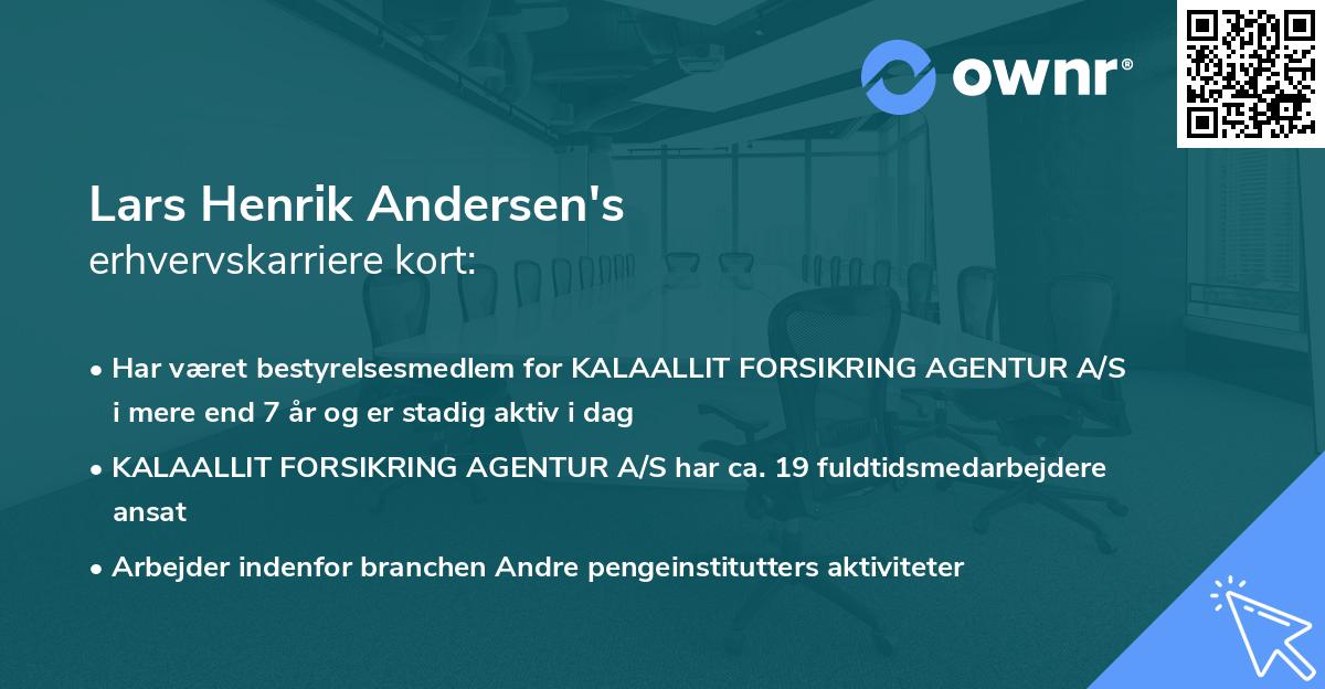 Lars Henrik Andersen's erhvervskarriere kort