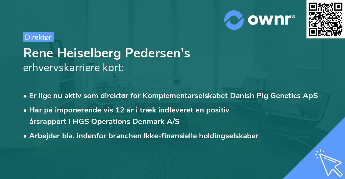 Rene Heiselberg Pedersen's erhvervskarriere kort