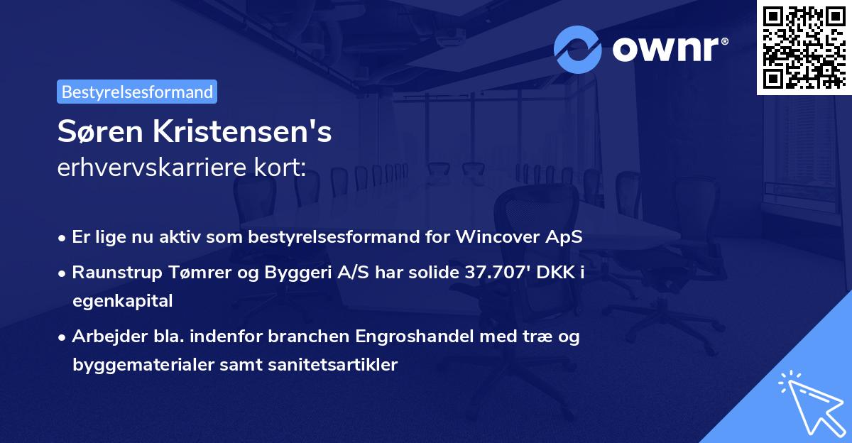Søren Kristensen's erhvervskarriere kort