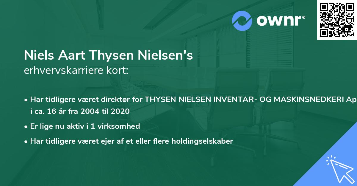 Niels Aart Thysen Nielsen's erhvervskarriere kort