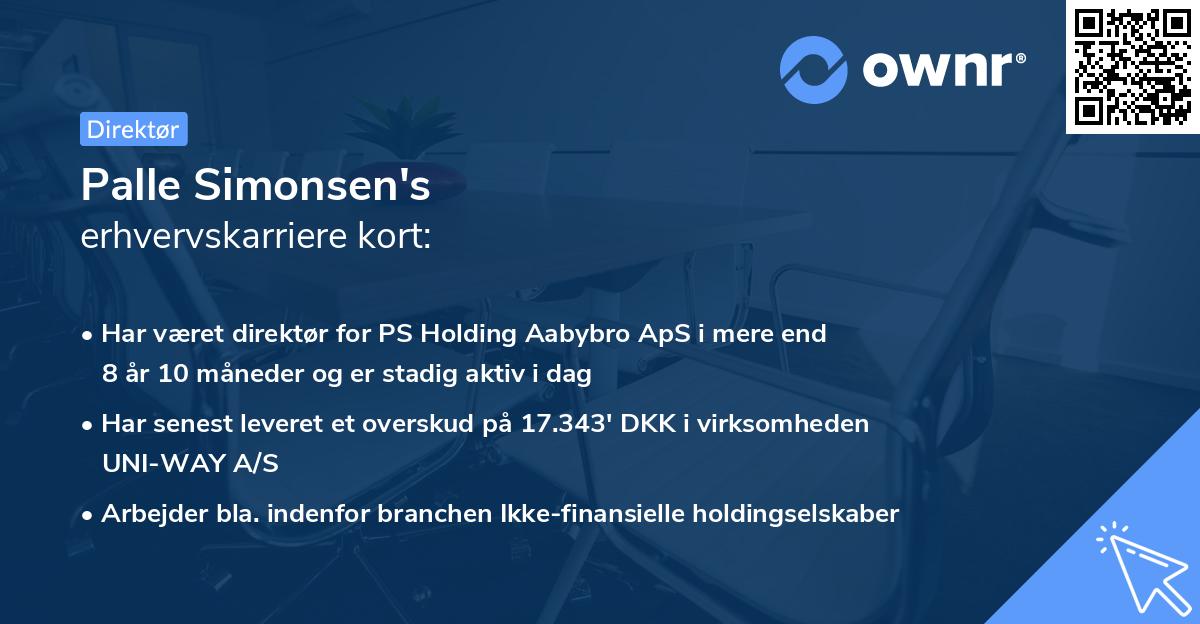 Palle Simonsen's erhvervskarriere kort